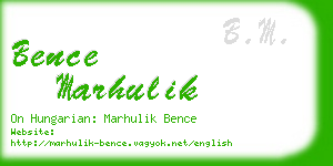 bence marhulik business card